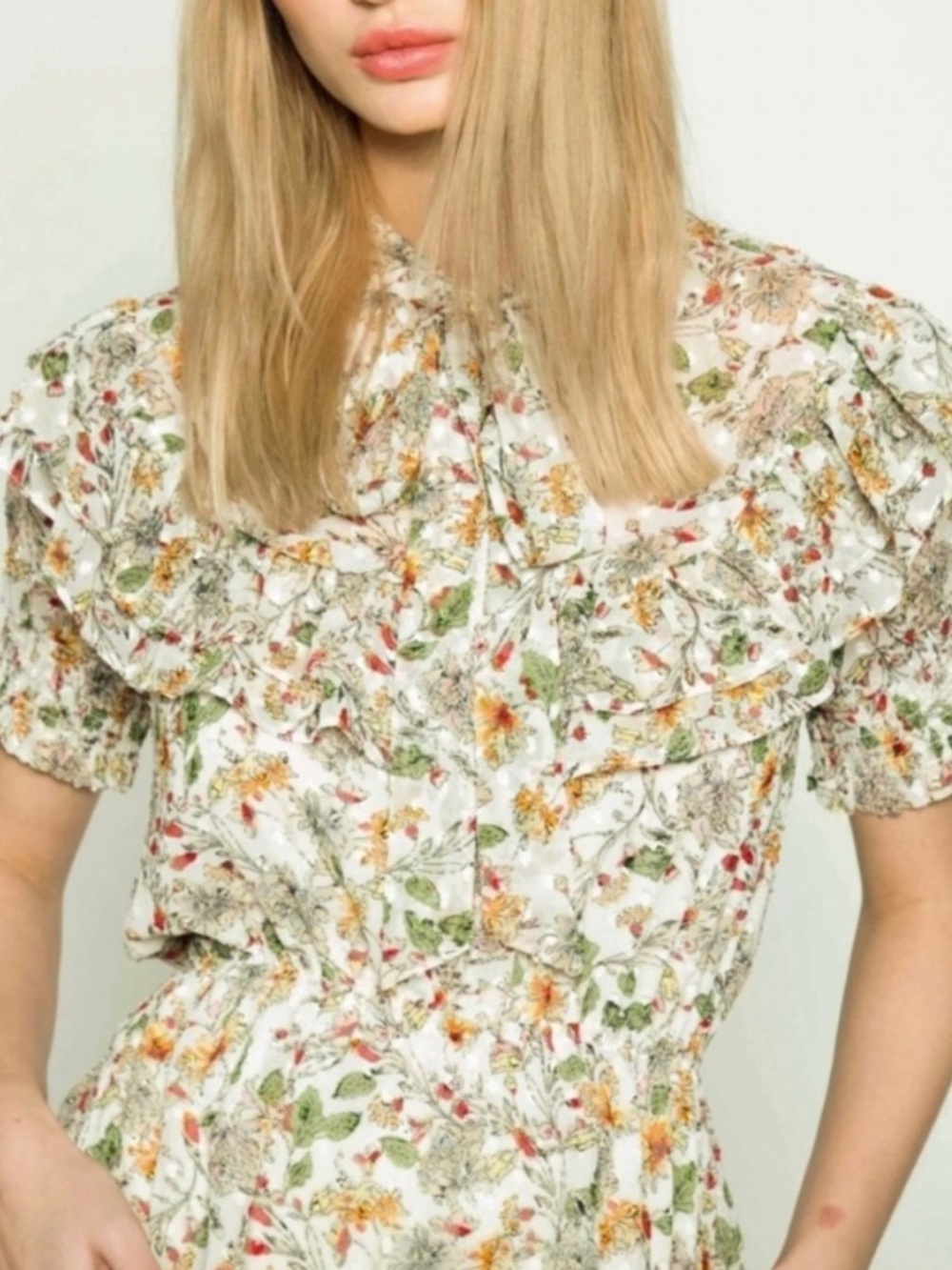 Walter Baker Natasha Garden Party Floral Ruffled Blouse - Picture 2 of 7